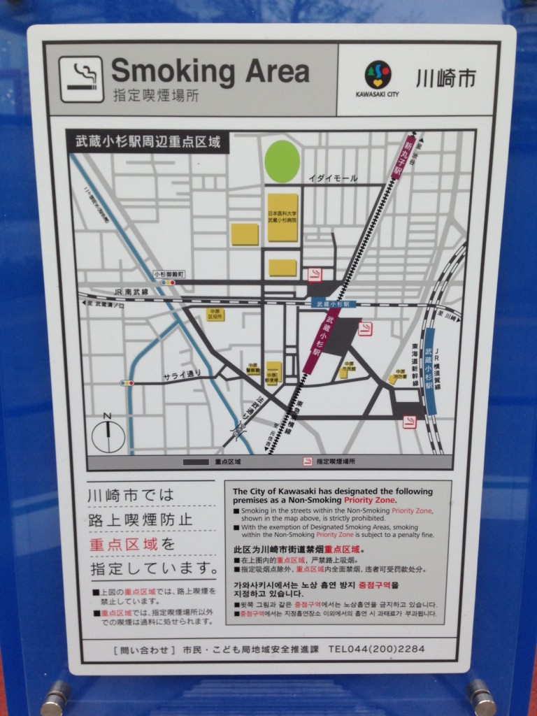 武蔵小杉駅喫煙所MAP