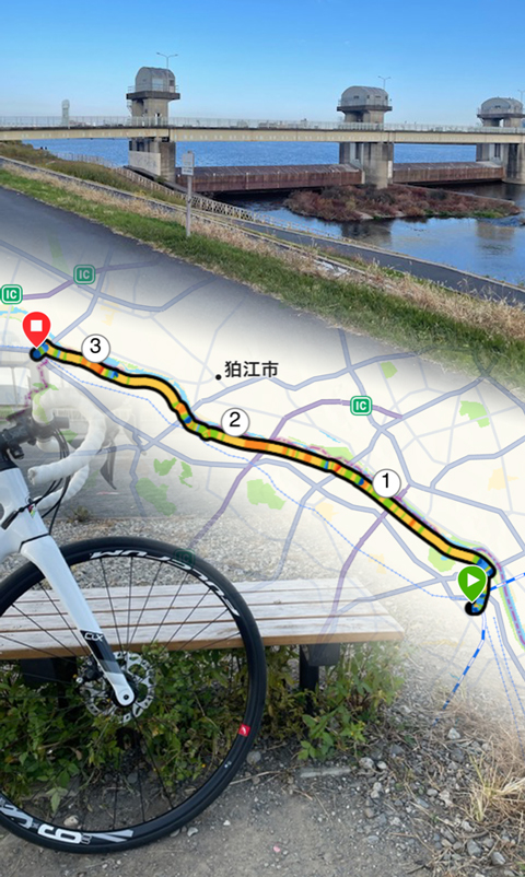 No.542  武蔵小杉からサイクルカフェまで。片道17kmの絶景サイクリングコース。